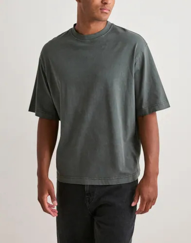 Selected Men Slhboxycory Ss O Neck Tee Oversized t shirts Grå