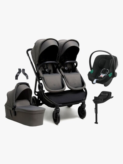 Beemoo Pro Twin 2 Søskenvogn Inkl. Cybex Aton B2 & Base Mocha Grey Beemoo Pro Twin 2 Søskenvogn Inkl. Cybex Aton B2 & Base Mocha Grey