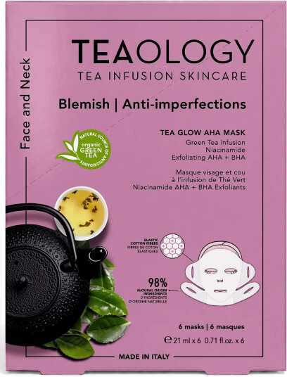 Teaology Skincare Multipack 6X Tea Glow Aha Mask Nude 128 ML