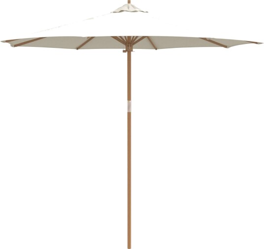 kremhvit hageparasol 270x260 cm bambus