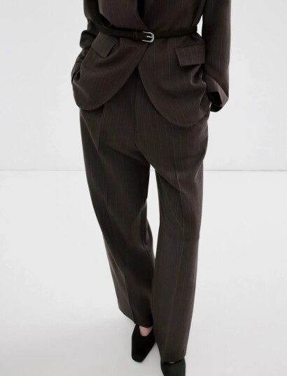Mango Lyocell Suit Trousers Brown 34
