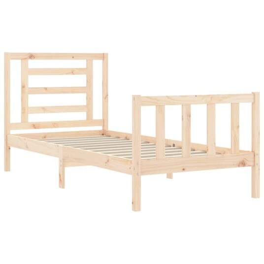 vidaXL Sengeramme med hodegavl 90x200 cm heltre