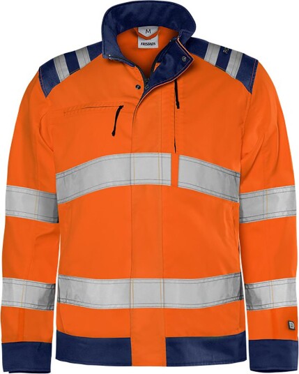 Fristads 4067 GPLU Varseljakke Kl. 3 Økologisk Bomull Resirkulert Polyester Varseloransje/Marineblå Fristads 4067 GPLU Varseljakke Kl. 3 Økologisk Bomull Resirkulert Polyester Varseloransje/Marineblå