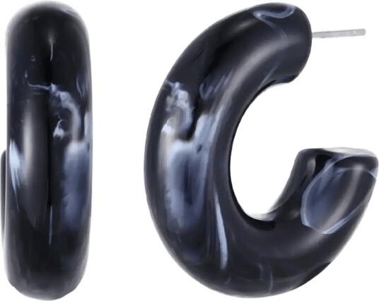 Bud To Rose Flow Resin Hoop Black   Black   ONE SIZE