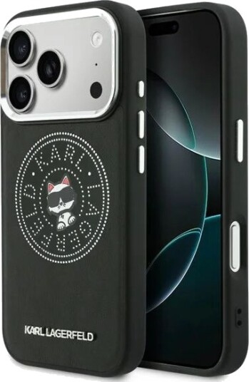 Karl Lagerfeld Mobildeksel Point & Choupette Sketch MagSafe til iPhone 17 Pro - Svart
