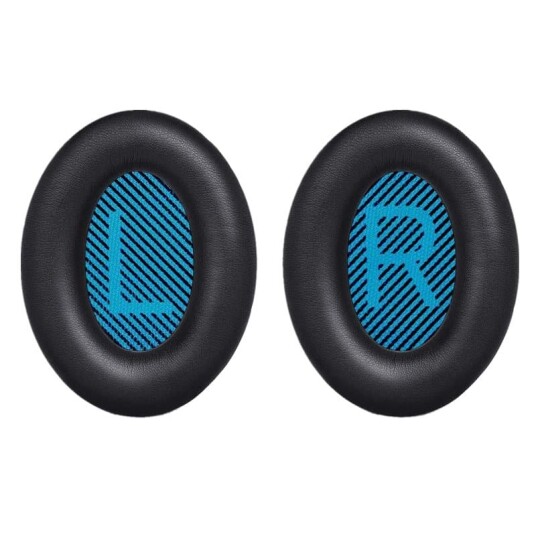 INF Kvalitets øreputer for Bose QC 35/25/15 hodetelefoner 1 par Svart + blå