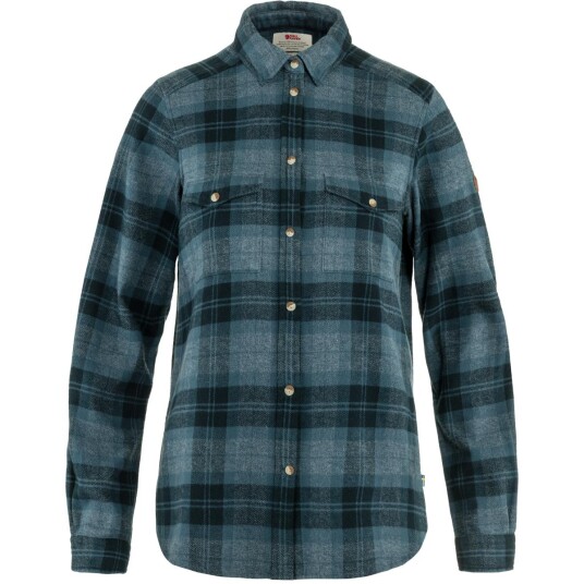 Fjellreven  ÖVik Heavy Flannel Shirt W, 534-555 Indigo Blue-Dark Navy, M