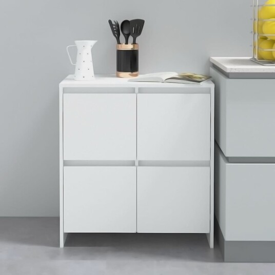 vidaXL Skjenk hvit 70x41x75 cm sponplate