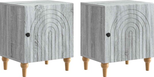 Nattbordskap 2 pcs Grå sonoma 43 x 34,5 x 50 cm Konstruert tre