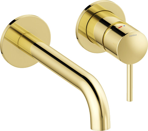 Utvendige deler til innebygd servant. 180 mm tut. Polert polished brass