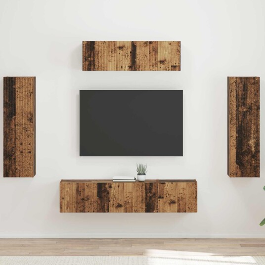 TV skap 5 pcs Gammelt tre