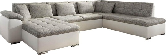 Niko U sovesofa 350x205x76 cm   Beige / Grå