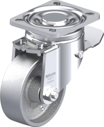 Blickle 286666 Lh-G 100G-1-St Styrehjul Med Brems - Hjuldiameter 100 Mm - Bæreevne (Maks.) 400 Kg - 1 Stk