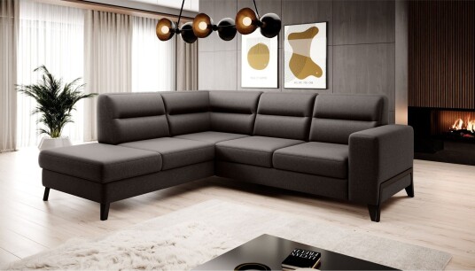 Anglika Sofa m. Sjeselong 4 seters   Grå