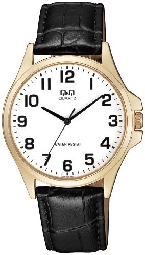 Q&Q Herreklokke QA06J104Y Classic Hvit/Lær Ø40 mm