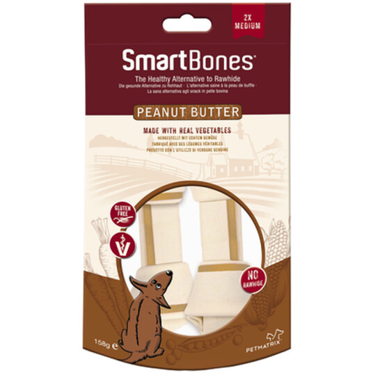 SmartBones® Peanøttsmør Hundesnacks Medium 2-pakning