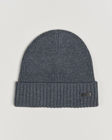 Boss BLACK Fati Wool Beanie Medium Grey Boss BLACK Fati Wool Beanie Medium Grey