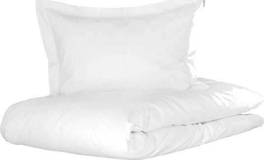 Turiform Babysengetøy 70x100 cm   100% økologisk bomullssatin   Hvite jacquardvevde striper