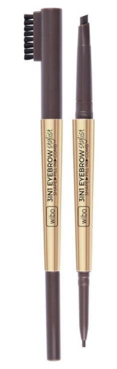 Wibo WIBO_Eyebrow Stylist 3 i 1 øyenbrynsblyant med pensel Mørkebrun 2