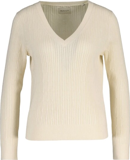 Gant Mini Cable V Neck   CREAM   S