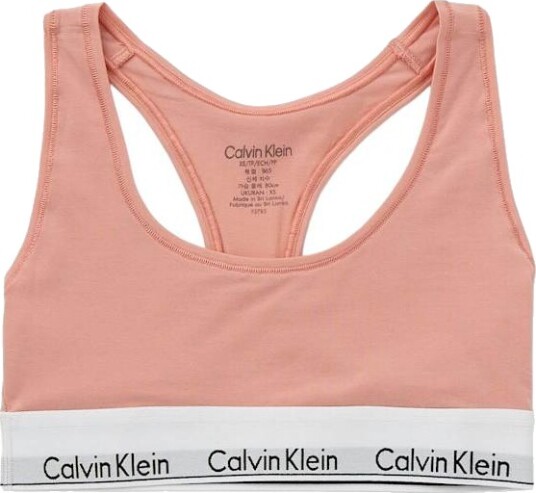 Calvin Klein Unlined Bralette Icon Cotton Modal Coral Almond XL