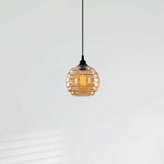 Opviq Gold 010 hengelampe gull-transparent glass Ø 20 cm