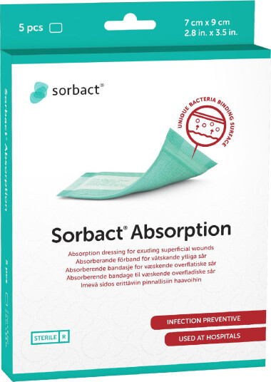 Sorbact Absorption bandasje 7 x 9 cm 5 stk Sorbact Absorption bandasje 7 x 9 cm 5 stk