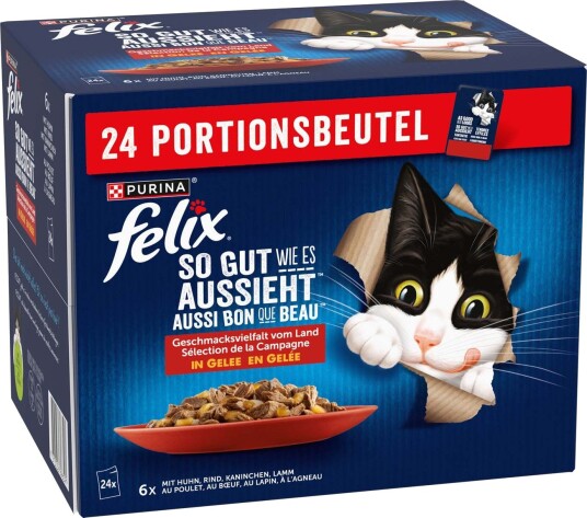 Felix As Good As It Looks Kjøtt i Gelé Våtfôr 72 x 85 g