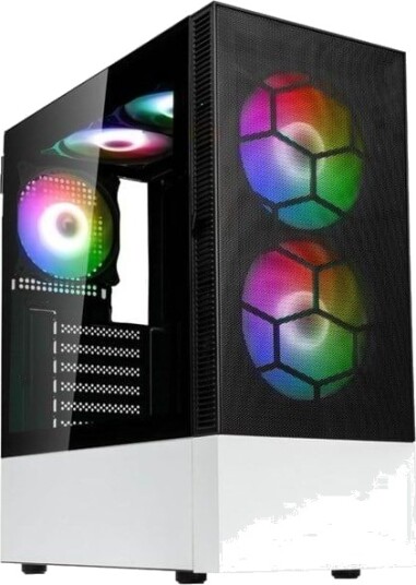 Kolink Observatory MX Kabinett Miditower med Herdet Glass Svart/Hvit