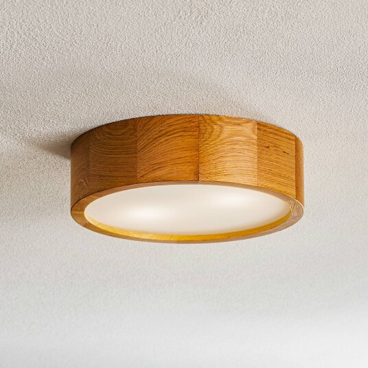 TEMAR LIGHTING Cleo DR275 taklampe IP20 sensor Ø 28 cm eik