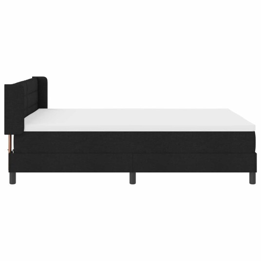 Boksfjær Seng med hodegjerde Svart 200 x 140 cm stoff Boksfjær Seng med hodegjerde Svart 200 x 140 cm stoff