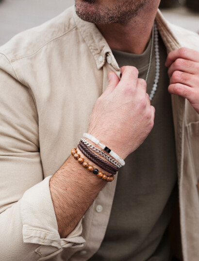 edd. Beads Bracelet 8Mm   Brown   S 18