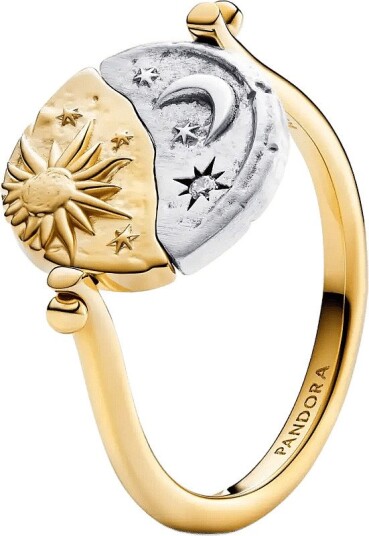 Pandora Sun & Moon Reversible Medallion Ring   Gold   50