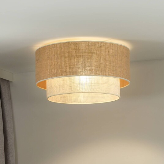 Euluna taklampe Boho Jute naturbrun/hvit Ø 45 cm Euluna taklampe Boho Jute naturbrun/hvit Ø 45 cm