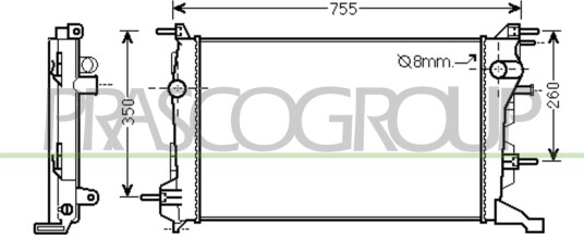 PRASCO RN036R003 Radiator motorkjøling
