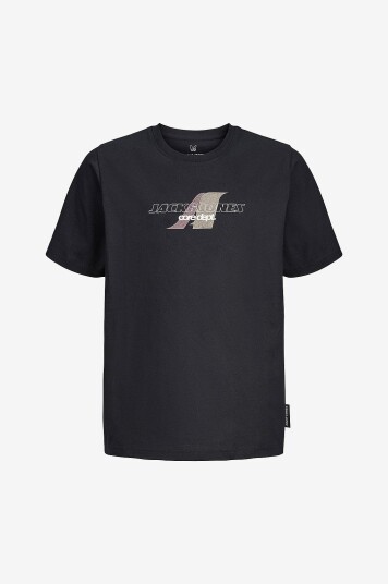 Jack & Jones Junior T skjorte jcoTier Front Print Tee SS CN SN JN Svart