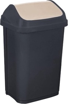 Keeeper Avfallsbeholder "Swantje" 50 Liter Antrasitt/Krem Med Svinglokk
