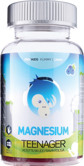 Monkids Magnesium Teenager Blåbær 60 stk. Monkids Magnesium Teenager Blåbær 60 stk.