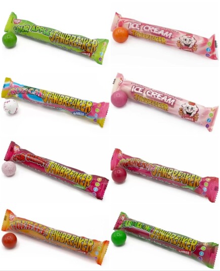 Taste Them All   Zed Jawbreaker med Kjerne av Tyggegummi   Åtte Smaker   Pakketilbud