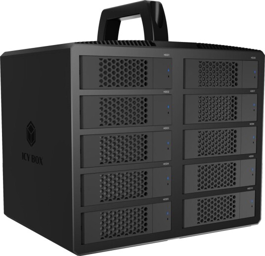 ICY BOX Diamond Case 3710 Eksternt harddiskkabinett 10-bay 2.5"/3.5" HDD/SSD