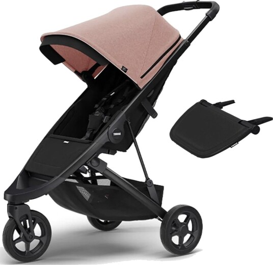 Thule Sportstrille Spring Misty Rose/Black + Fotstøtte Thule Sportstrille Spring Misty Rose/Black + Fotstøtte