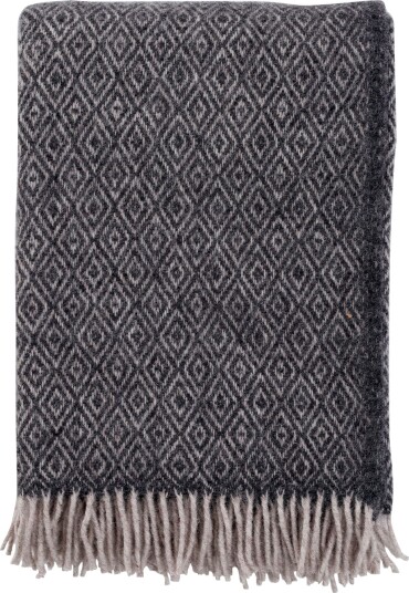 Klippan Yllefabrik Ullpledd 130x200 cm 100 % lammeull Stella Coke Grey