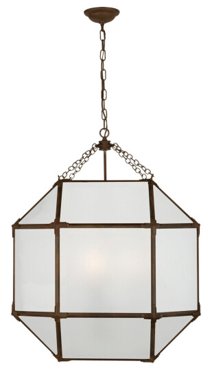 Morris taklampa antik zink/frostat glas