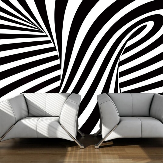 Fototapet Optisk Kunst Svart Og Hvit 400x309 - Artgeist sp. z o. o.
