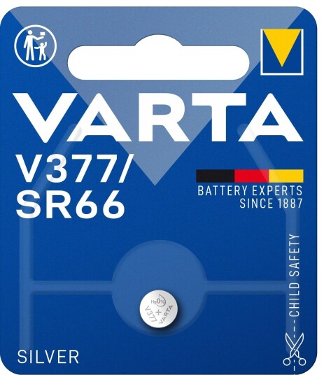 Varta V377 Sølvoksid Knappcellebatteri 1 pk - 27 mAh SR66 Varta V377 Sølvoksid Knappcellebatteri 1 pk - 27 mAh SR66