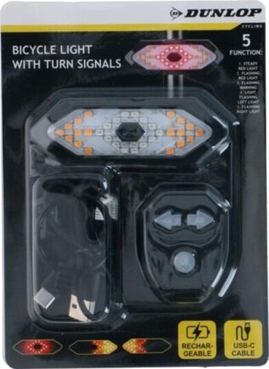 Dunlop Baklykt Med Led-Signalisator Og Usb-Lading