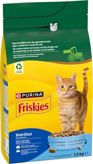Friskies Tørrfôr Purina Sterilised Cat Med Laks Tunfisk Og Grønnsaker Sparepakke 3 X 1.5 kg Friskies Tørrfôr Purina Sterilised Cat Med Laks Tunfisk Og Grønnsaker Sparepakke 3 X 1.5 kg