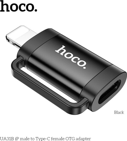 UA31B iP male to Type-C female OTG adapter - black UA31B iP male to Type-C female OTG adapter - black