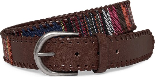 Mango Teen Combined Braided Belt - DARK BROWN - M/L