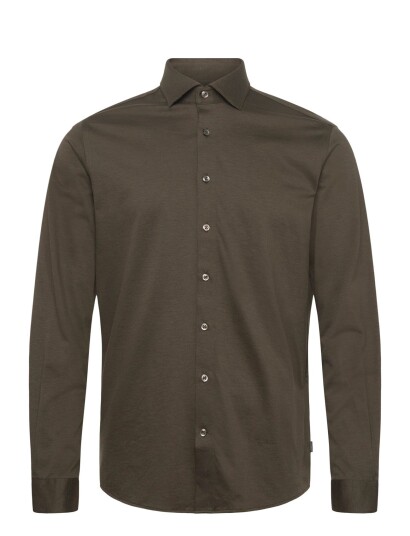 Lindbergh Black Superflex Knitted Shirt L/S Khaki green XXL
